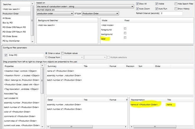 Example of adding lable rep mode to a search